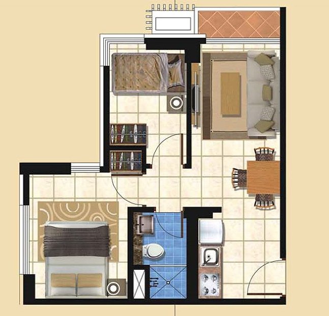 Denah 2BR Apartment – Taman Anggrek Residences